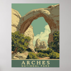 Poster O Estilo Retroformador Vibrante Arca Parque Nacion