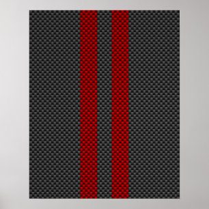 Póster O estilo vermelho da fibra do carbono de Borgonha