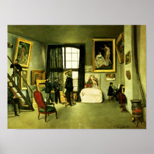 Poster O estúdio do artista, 1870