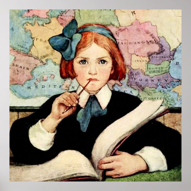 Poster O Estudioso por Jessie Willcox Smith (Frente)