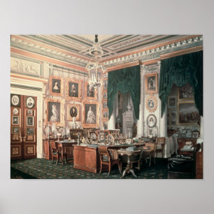Póster O estudo de Alexander III no palácio de Gatchina