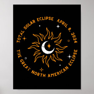 Poster O Excelente Norte-Americano Total Solar Eclipse ab