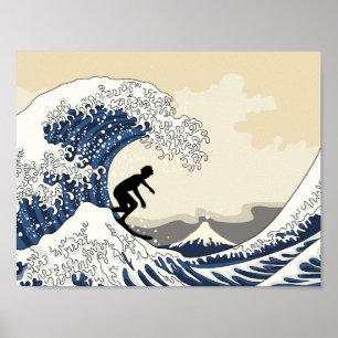 Póster O Excelente Surfer de Kanagawa