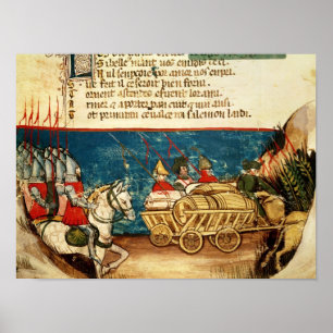 Poster O exército de Charlemagne e do transporte