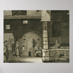 Póster O fabricante da garrafa de vidro, das artes do