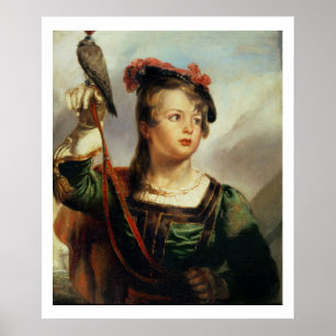 Póster O falcoeiro novo, 1835 (óleo no painel)