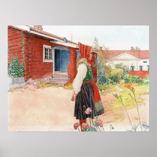 Poster O Falun Home em Suecia por Carl Larsson (Frente)