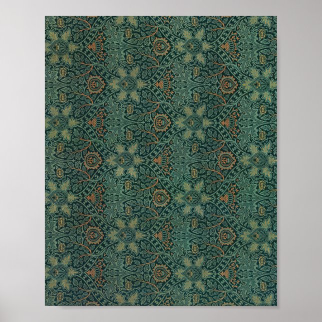 Poster O famoso padrão Ispahan de William Morris (Frente)