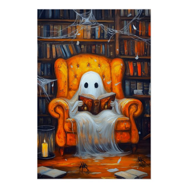 Póster O Fantasma de Bookish | Cena da Biblioteca do Cozy (Frente)