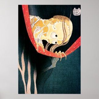 Póster O Fantasma de Kohada Koheiji, Hokusai