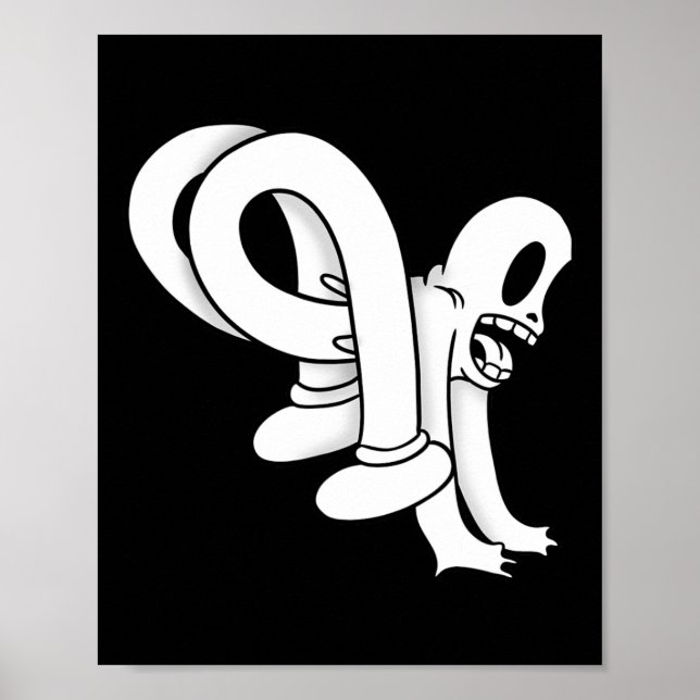 Poster O Fantasma do Palhaço Torcido Blackwork (Frente)