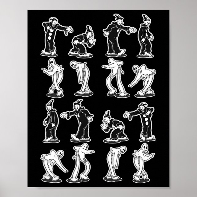Poster O Fantasma Palhaço Spooky Dança de Dois Passos (Frente)