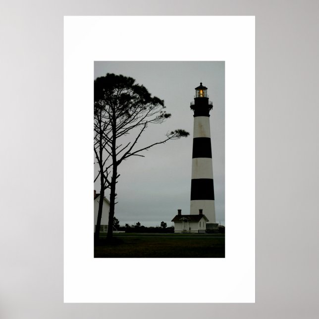 Póster O Farol da Ilha de Bodie no início da noite (Frente)