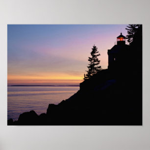 Póster O farol de Bass Harbor na Ilha do Deserto do Monte