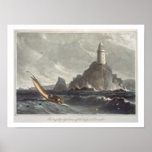 Póster O farol dos longships das terras termina,