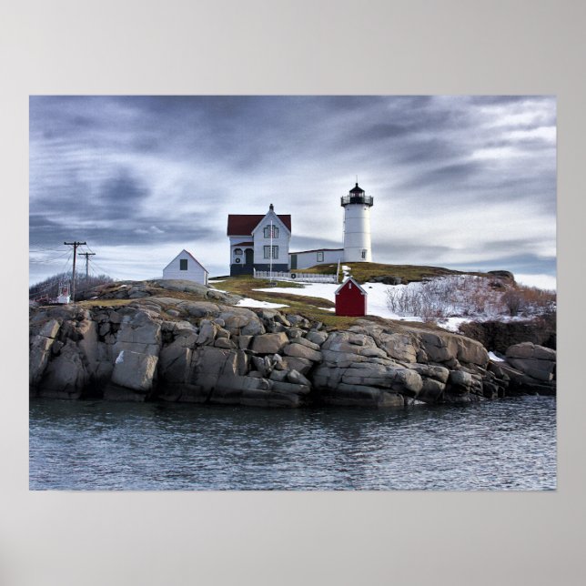 Poster O farol "Nubble" de Cape Neddick York, Maine (Frente)
