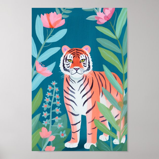 Poster O Feliz Tigre Laranja (Frente)