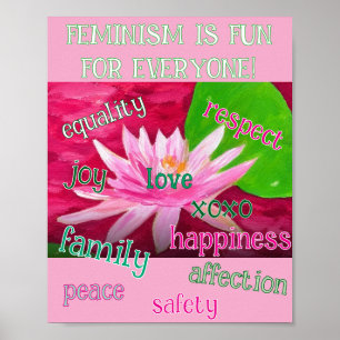 Poster O feminismo é divertido para todos.