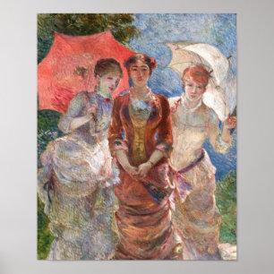 Poster O Femmes Paraplus auxiliar do trio de Bracquemond