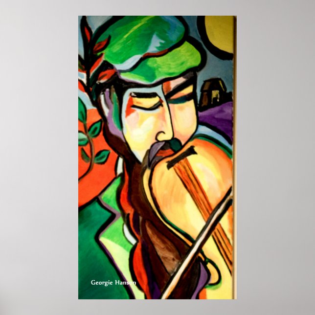 Póster O Fiddler hebraico de Georgie Hanson (Frente)
