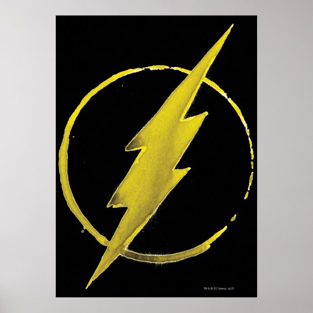 Poster O Flash | Emblema do tórax amarelo (Frente)