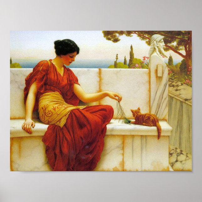 Poster O flerte de John William Godward (Frente)