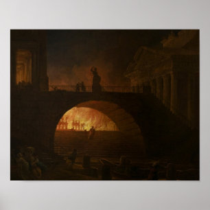 Poster O Fogo de Roma - Hubert Robert