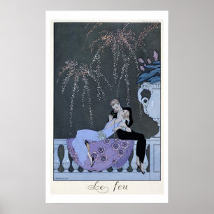 Póster O fogo, ilustração para "Fetes Galantes" por Pau
