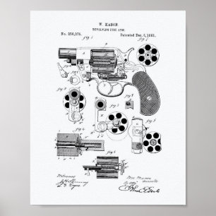 Poster O fogo revolvendo arma uma arte de 1881 patentes -