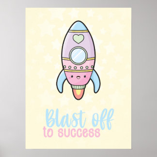 Poster O foguete Kawaii explodiu para o trocadilho de mot