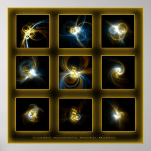 Póster O Fractal arde o compartimento - bege