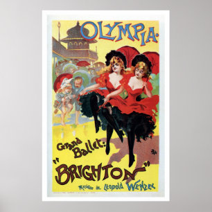 Poster O francês do vintage poder-pode (cancan) dançar