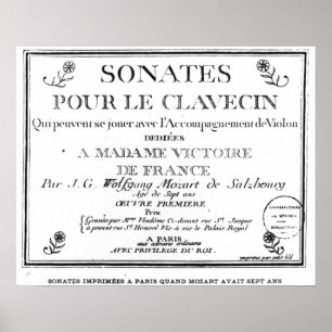 Póster O frontispício para 'Sonates derrama le clavecin'