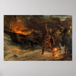 Poster O Funeral de um Viking Frank Dicksee 1893