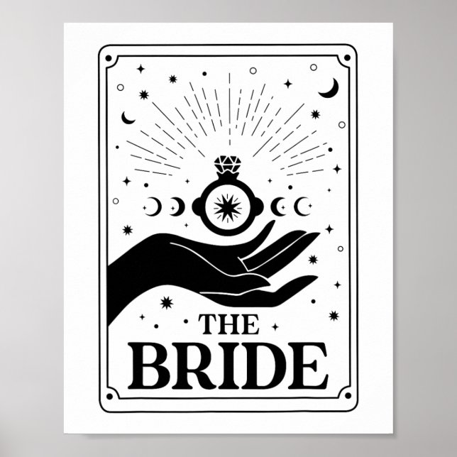 Poster O Futuro da Noiva Tarot Gothic Bridal Party Bac (Frente)