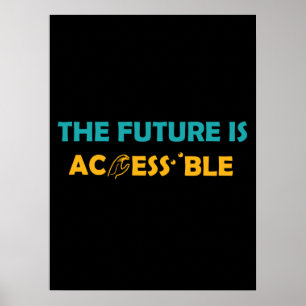 Poster O futuro é a linguagem de sinais ASL acessível Bra