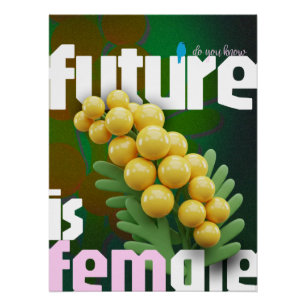Póster O Futuro É Poster feminino   Feminista Negrito