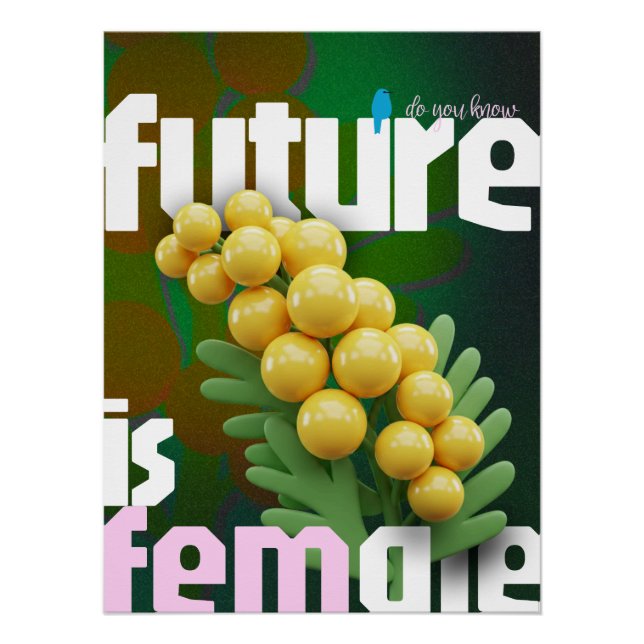 Póster O Futuro É Poster feminino | Feminista Negrito (Frente)