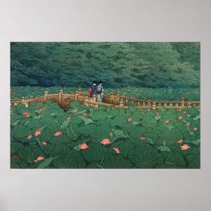 Poster O galo no santuário de Benten em Shiba Kawase Hasu