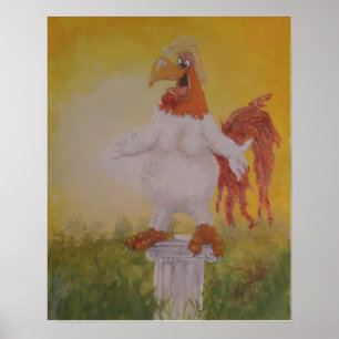 Poster "O Galo Que Pensou Que Fez o Sol Nascer"