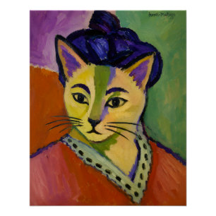 Póster O Gato de Listra Verde – Inspirado no Fauvista Mat