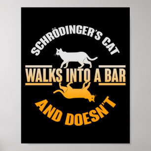 Poster O Gato de Schrödinger Entra em um Bar e Não