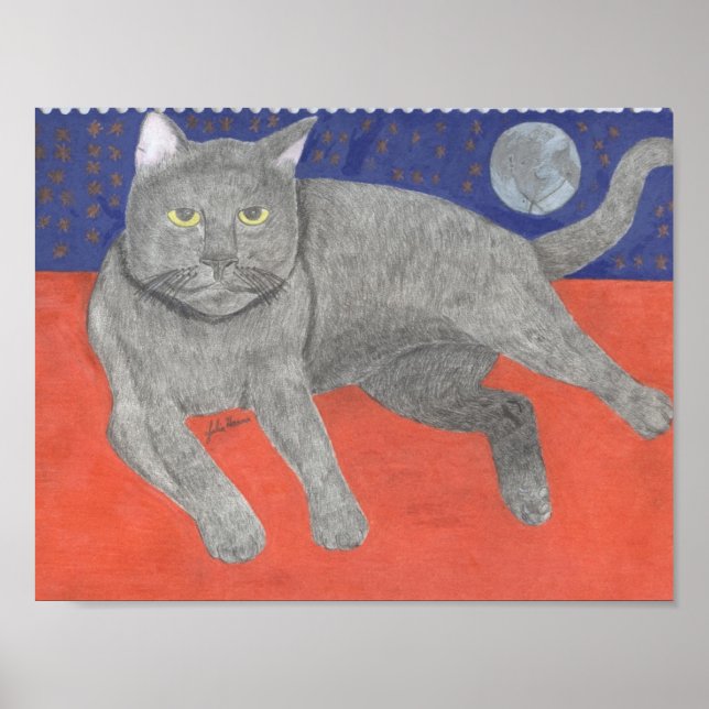 Poster O Gato E A Lua De Julia Hanna (Frente)