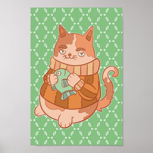 Poster O Gato e Peixe (Frente)