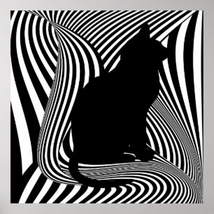 Póster O gato preto - estúdio óptico da arte