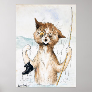 Poster O Gato Rebolou num Velho Sapato, Louis Wain