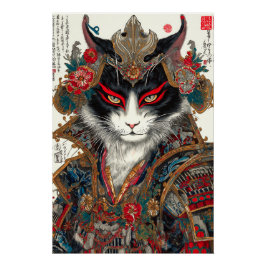Póster O Gato Ronin | Ukiyo-e Samurai Warrior