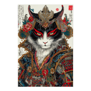 Póster O Gato Ronin   Ukiyo-e Samurai Warrior