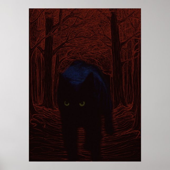 Poster O Gato Sombra e a Floresta Vermelha (Frente)
