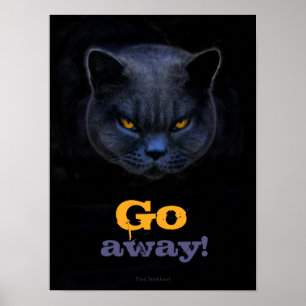 Poster O gato transversal engraçado diz parte